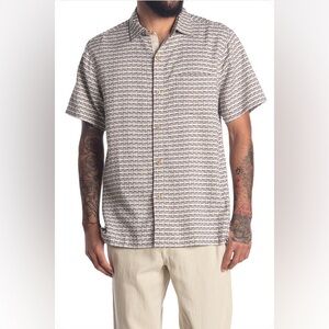 Tommy Bahama Men's Short Sleeve 100% Silk Button Down Shirt Camp Shirt size L